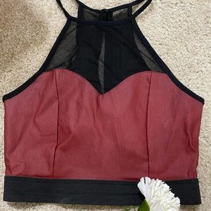 Faux Leather Bralette